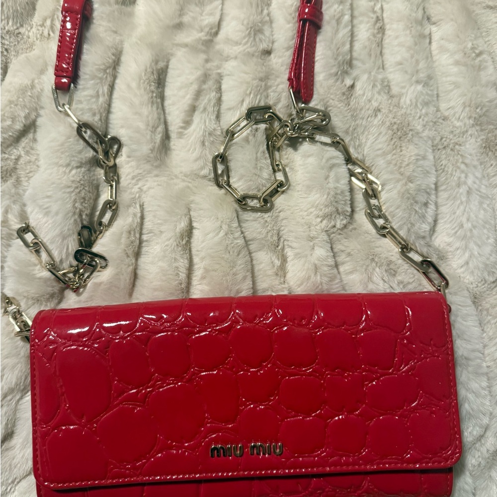 Miu Miu Glossy Red Crossbody Bag